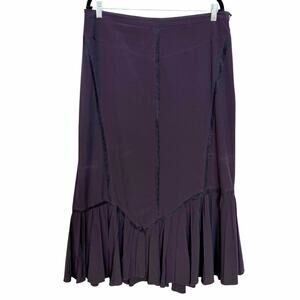 Vtg Y2K Alain Weiz Couture Purple Flounce Mermaid Midi Skirt Lace US 16 XL
